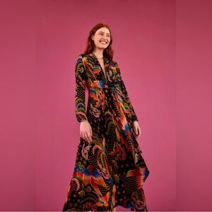 FARM Rio Multicolor Maxi Dress S Small NWT